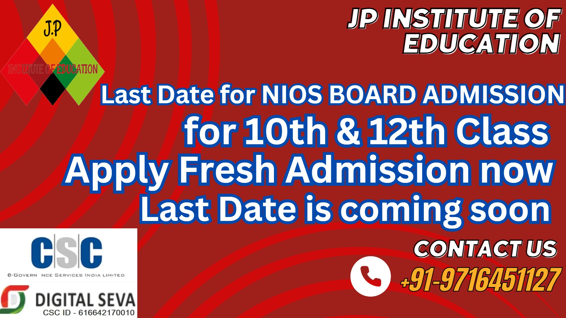 NIOS LAST DATE FOR ADMISSION