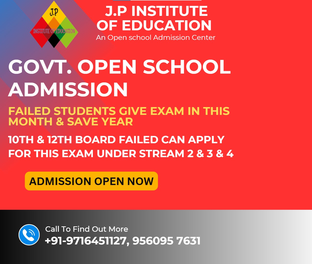 JP INSTITUTE NIOS ADMISSION CENTER