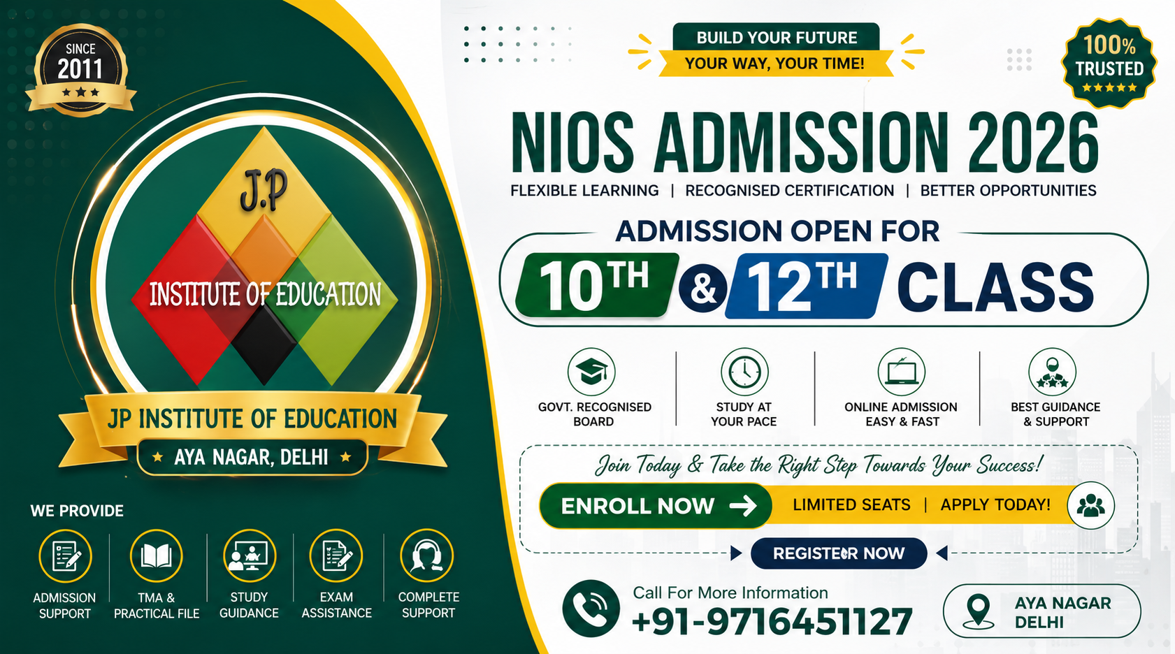 NIOS ADMISSION IN AYA NAGAR, GURGAON